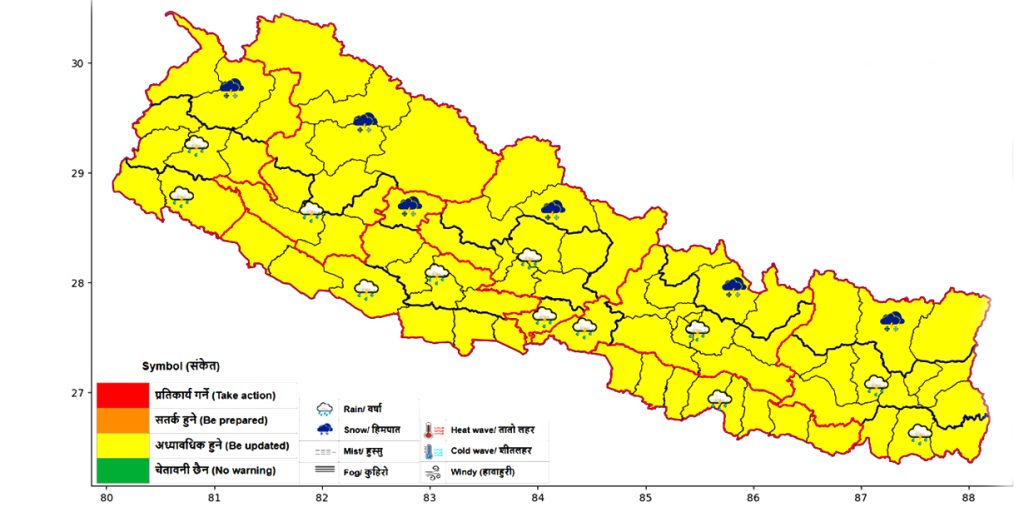 मौसम विभागद्वारा हावाहुरी सुरु हुने समय र जिल्लाको विवरण अध्यावधिक
